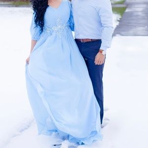 Light Blue Bridesmaid Dress/Gown